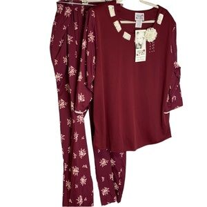 NWT Deadstock Lacy After Noon Made in USA Vintage Lounge Shirt Pant